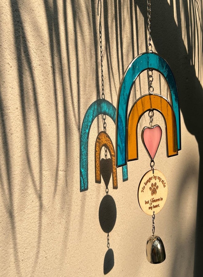 2IMT Pet Memorial Wind Chime, Stained Glass Suncatcher Rainbow Bridge Dog Memorial Gifts, Memorial Gifts for Loss of Dog Passing Away Gift, Pet Memorial Gift for Dogs, In Memory Of Dogs, Bereavement Window - Image 3